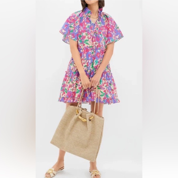 NWT Hyacinth House Tuckernuck Magenta Floral Thea Mini Dress XS Floral $148 - Picture 1 of 7
